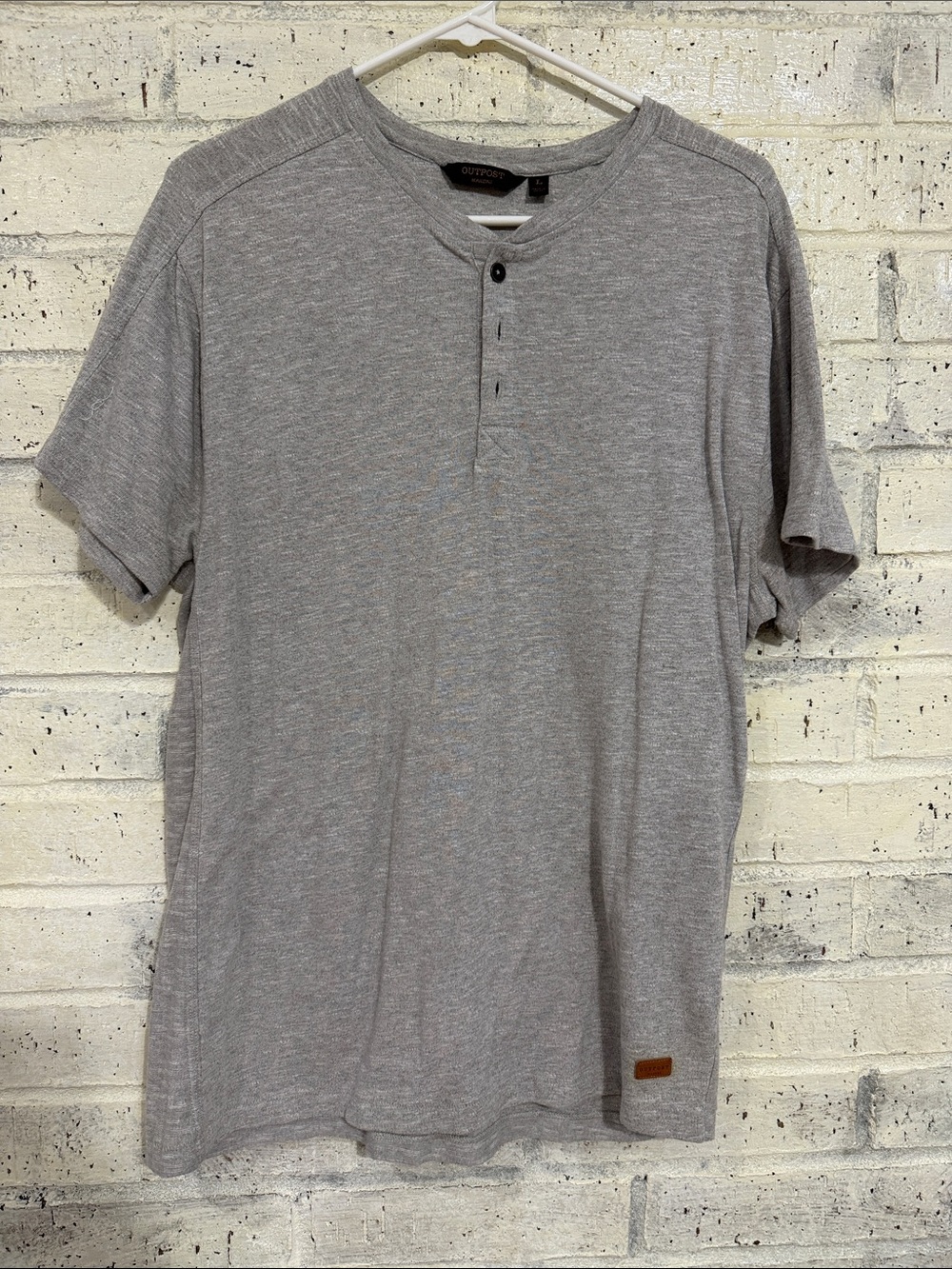 Men’s Short Sleeve Henley Tee - Heather Gray